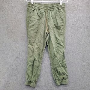 J Crew Seaside Jogger Pants Linen Blend Womens Size 2 Petite Green